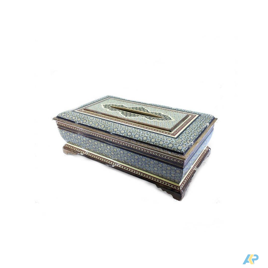 جای دستمال کاغذی خاتم کاری صلیبی شیراز